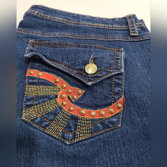 SOUTHPOLE Women's Blue Jeans embellished pockets sz.18 - Picture 9 of 10